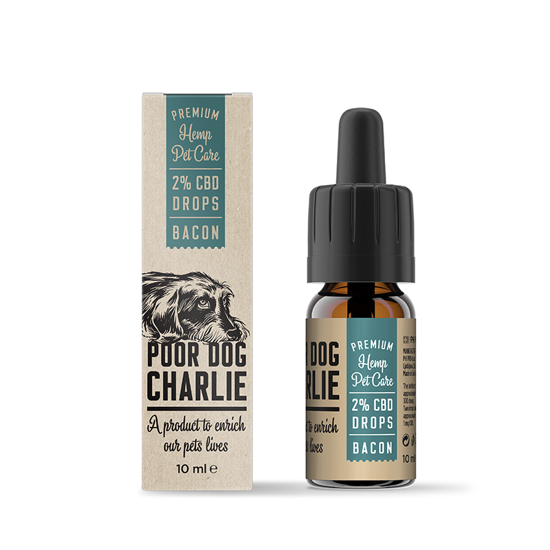 POOR DOG CHARLIE CBD kapky slanina 2% Pharma Hemp