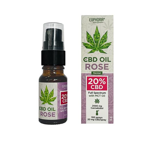 Euphoria CBD olej full spectrum růže 20% 10 ml