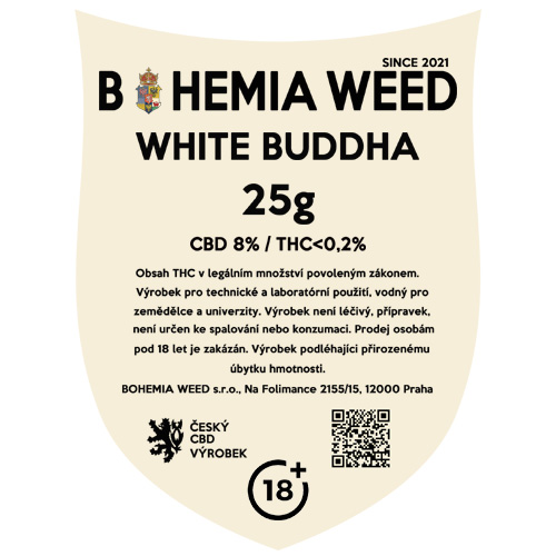 CBD konopný květ weed WHITE BUDDHA 25g BOHEMIA WEED