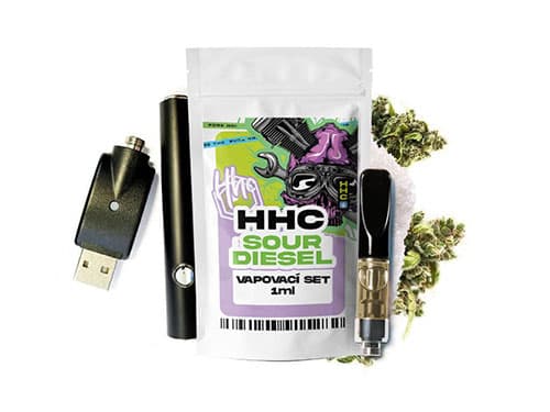 Czech CBD HHC set baterie + cartridge Sour Diesel 94 % 1 ml