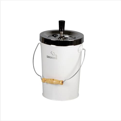 Metal Ashtrays kbelík otočný popelník chrom/bíly 14cm