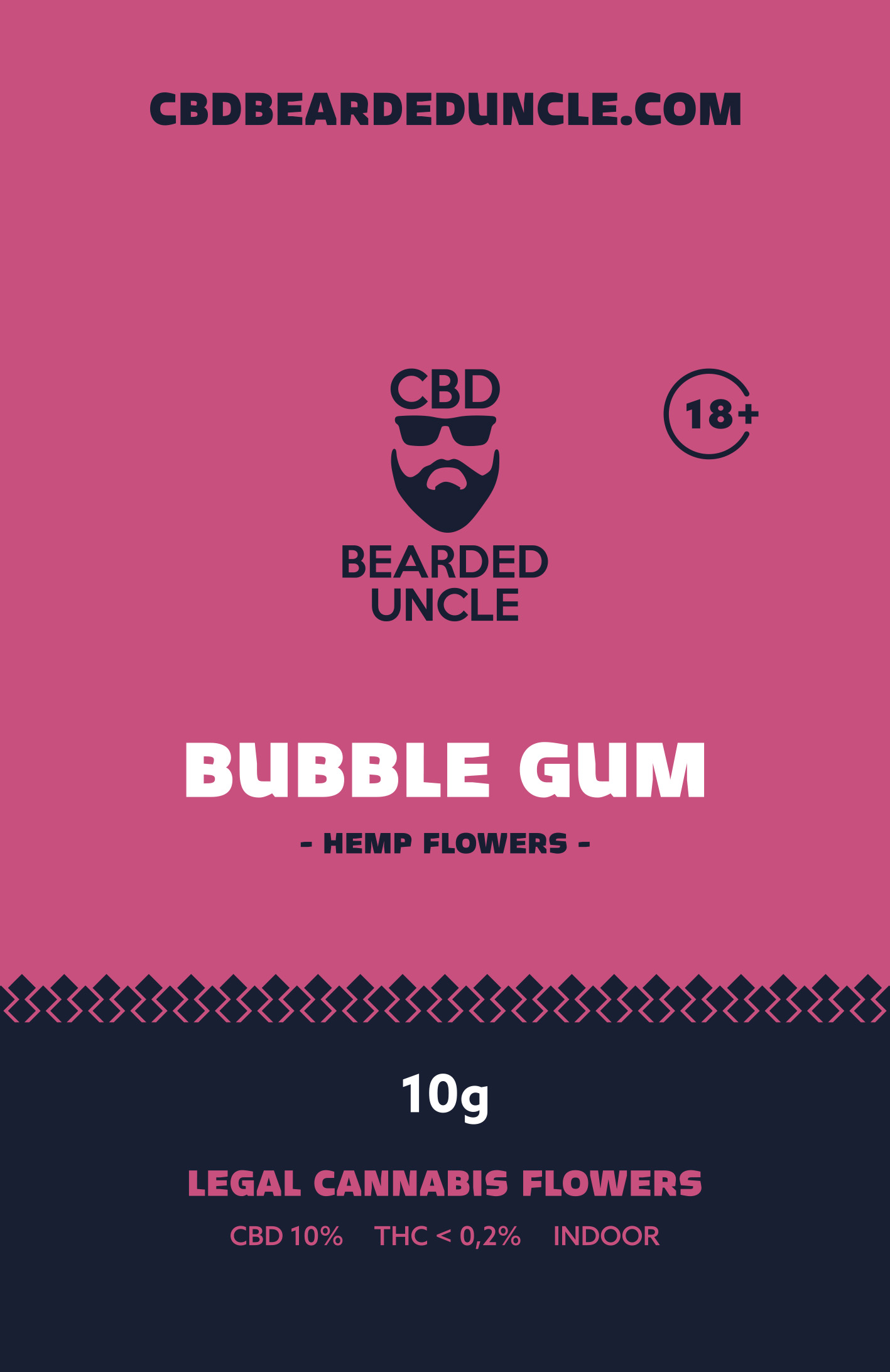 BEARDED UNCLE BUBBLE GUM INDOOR CBD 10% a THC 0,2% 10g 