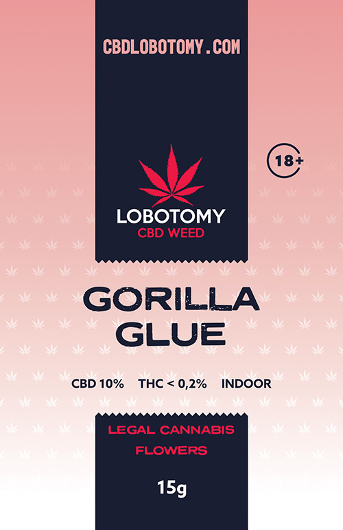 LOBOTOMY GORILLA GLUE INDOOR CBD 10% a THC 0,2% 15g 
