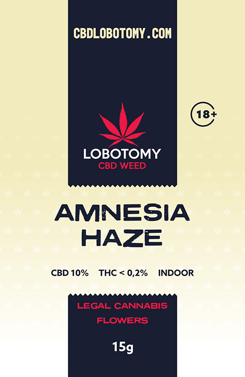 LOBOTOMY AMNESIA HAZE INDOOR CBD 10% a THC 0,2% 15g 