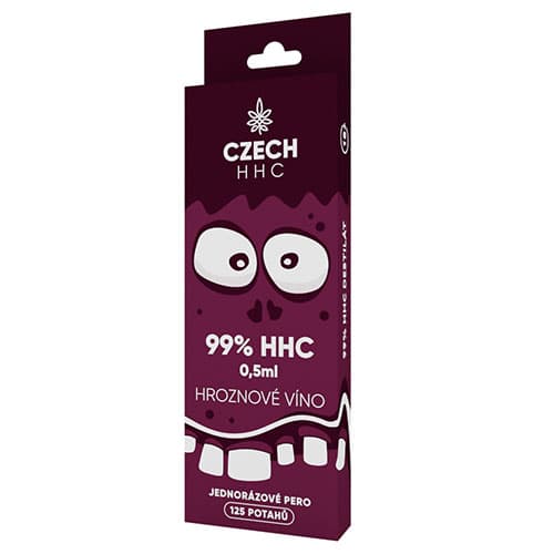 CZECH HHC 99% HHC jednorazové pero Hroznové Víno 125 potahů 0,5ml 1ks  