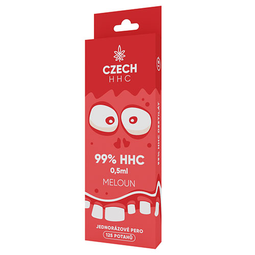 CZECH HHC 99% HHC jednorazové pero Meloun 125 potahů 0,5ml 1ks   