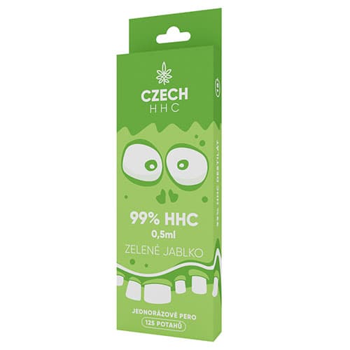 CZECH HHC 99% HHC jednorazové pero Zelené Jablko 125 potahů 0,5ml 1ks 