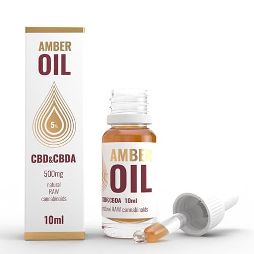 CBD konopný olej 5% 500mg CBD&CBDA 10ml Amber Oil
