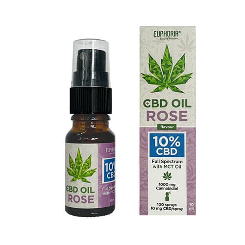 Euphoria CBD olej full spectrum růže 10% 10 ml