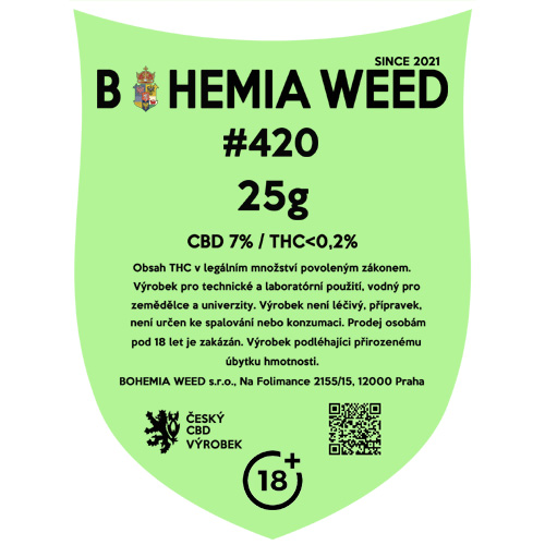 CBD květy konopní weed #420 25g BOHEMIA WEED