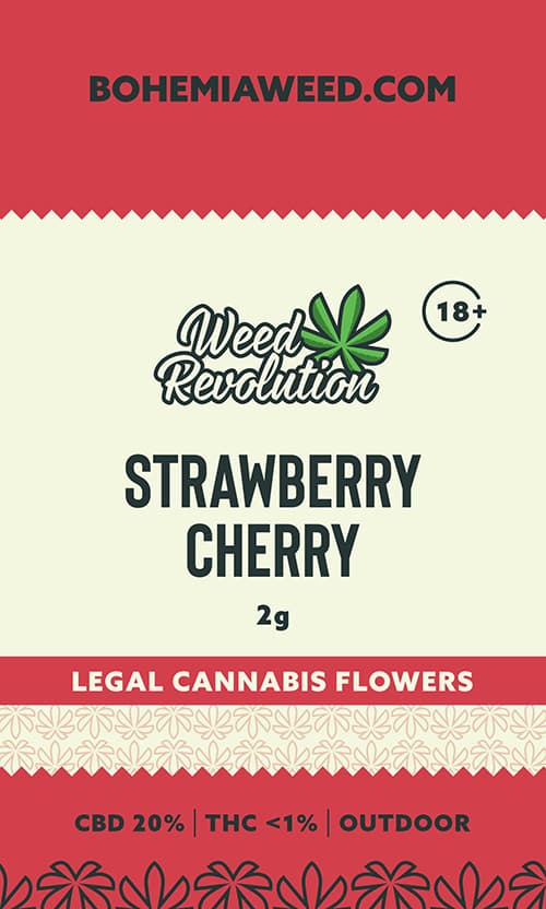 WEED REVOLUTION STRAWBERRY CHERRY OUTDOOR CBD 20% a THC 1% 2g 