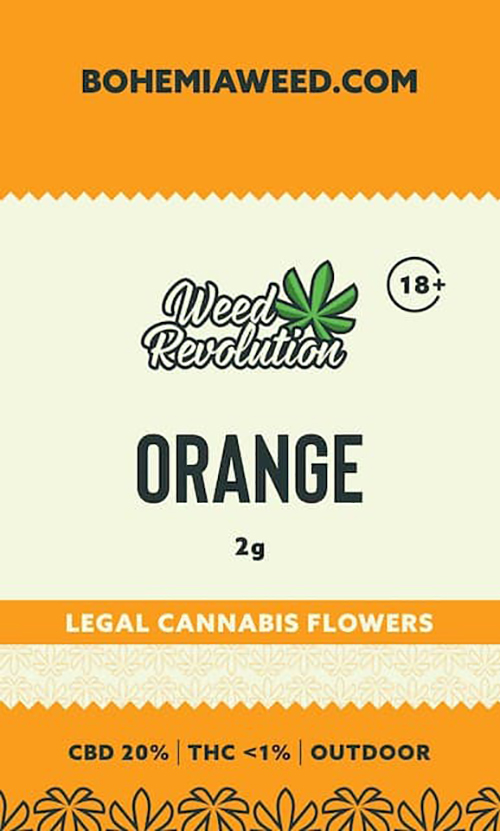 WEED REVOLUTION ORANGE OUTDOOR CBD 20% a THC 1% 2g