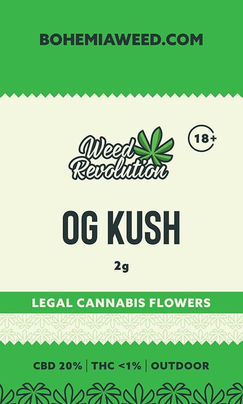 WEED REVOLUTION OG KUSH OUTDOOR CBD 20% a THC 1% 2g