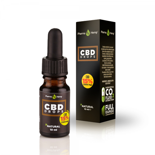 CBD Drops 15% 10ml 1500mg konopný olej Pharma Hemp