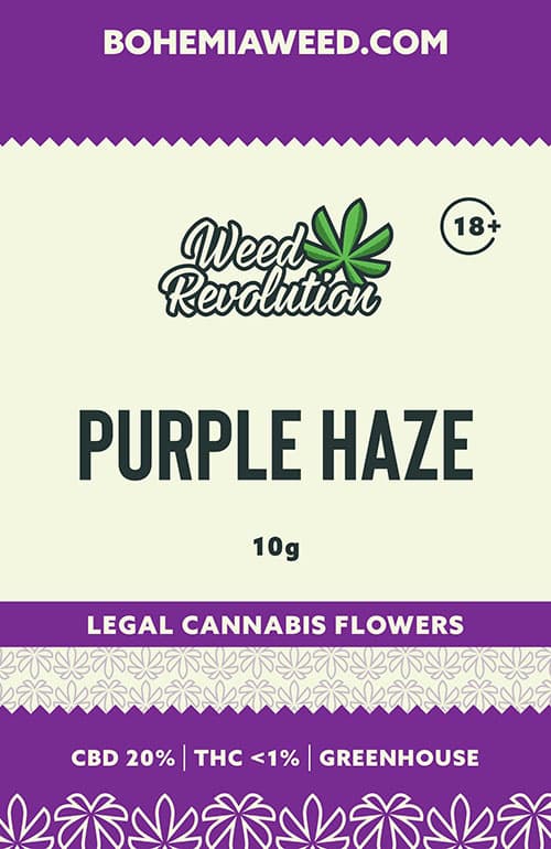 WEED REVOLUTION PURPLE HAZE GREENHOUSE CBD 20% a THC 1% 10g