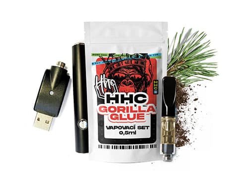 Czech CBD HHC set baterie + cartridge Gorilla Glue 94 % 0,5 ml