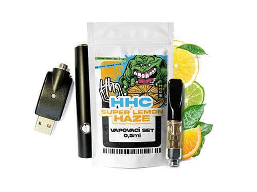Czech CBD HHC set baterie + cartridge Lemon 94 % 0,5 ml