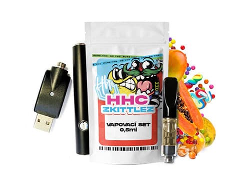 Czech CBD HHC set baterie + cartridge Zkittlez 94 % 0,5 ml