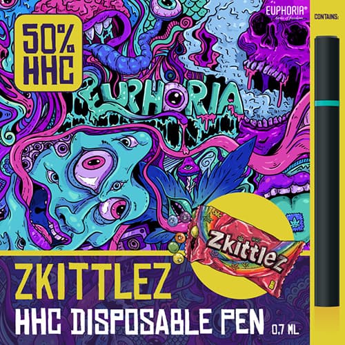 Euphoria HHC vape pen Zkittlez 50%