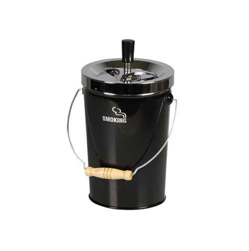 Metal Ashtrays kbelík otočný popelník chrom/černý 14cm