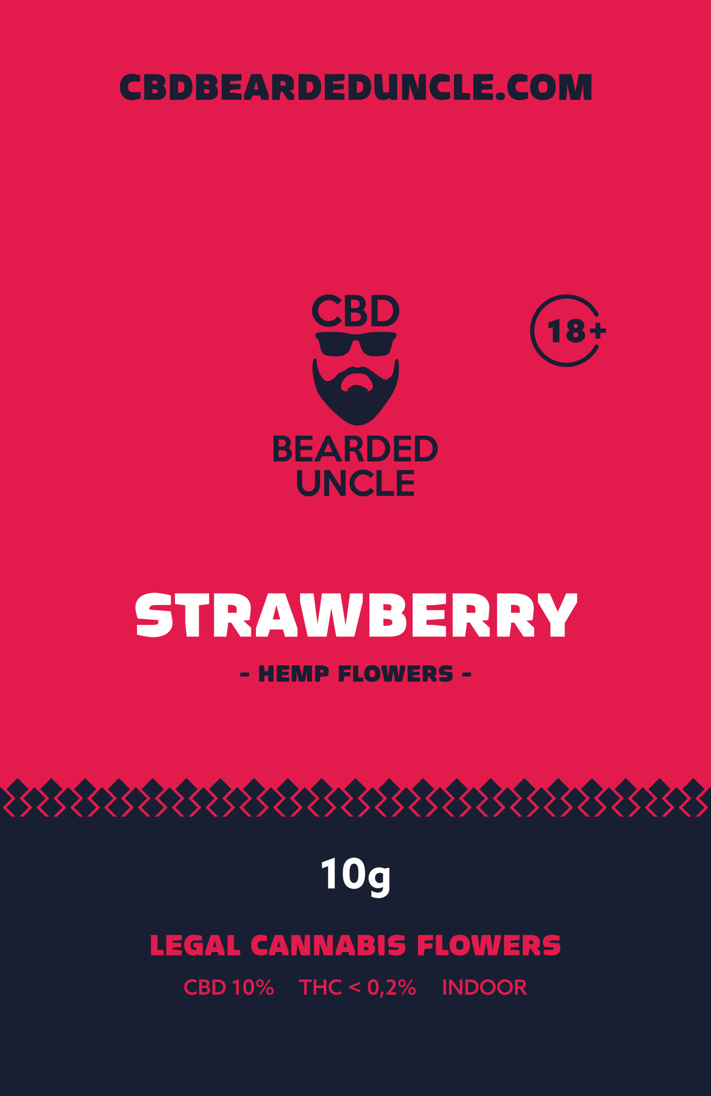 BEARDED UNCLE STRAWBERRY INDOOR CBD 10% a THC 0,2% 10g 