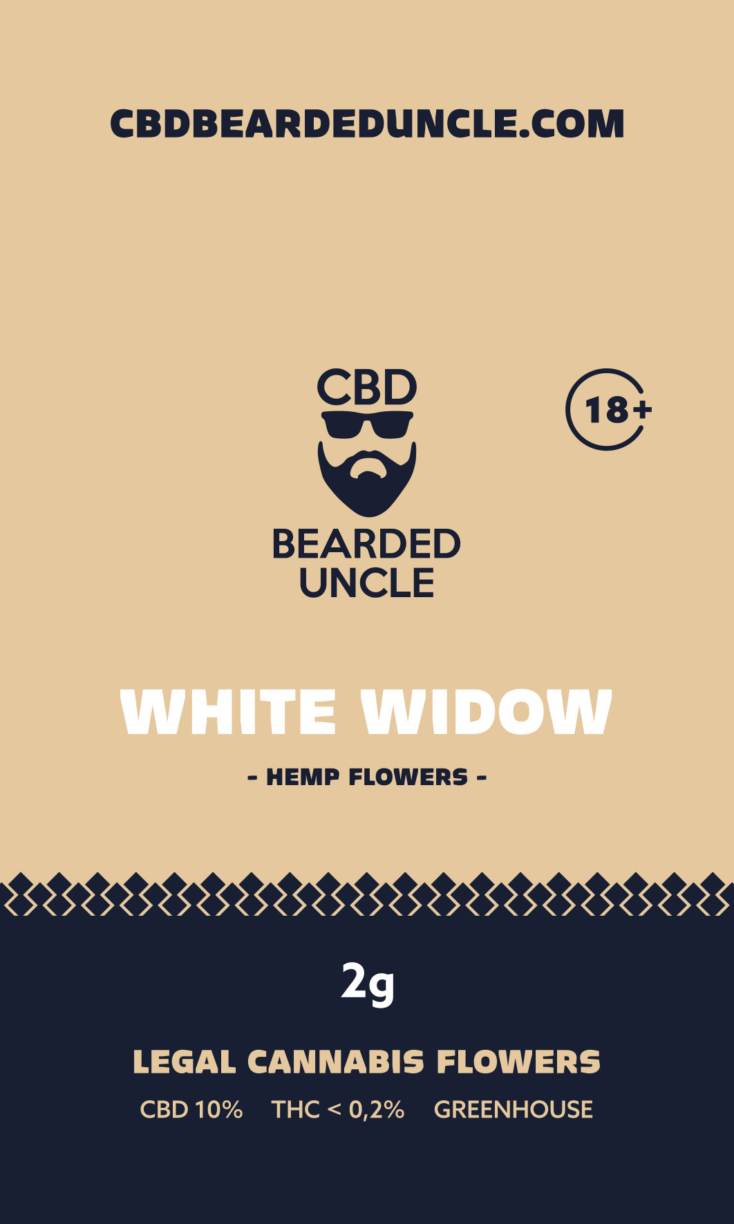 BEARDED UNCLE WHITE WIDOW GREENHOUSE CBD 10% a THC 0,2% 2g