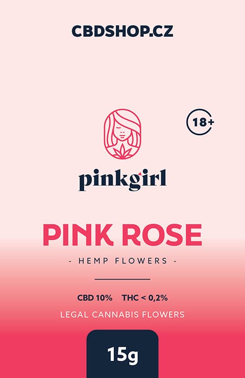 PINK GIRL CBD květy konopní weed PINK ROSE 0,2% THC 15g  