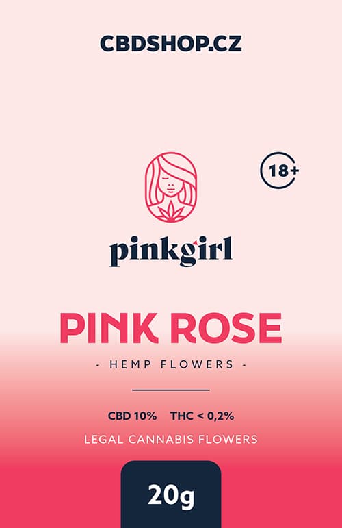 PINK GIRL CBD květy konopní weed PINK ROSE 0,2% THC 20g  