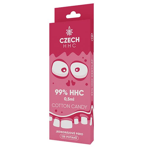 CZECH HHC 99% HHC jednorazové pero Cotton Candy 125 potahů 0,5ml 1ks   