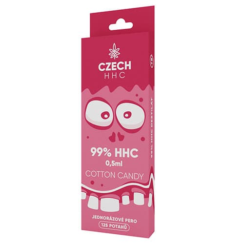 CZECH HHC 99% HHC jednorazové pero Cotton Candy 125 potahů 0,5ml 1ks   