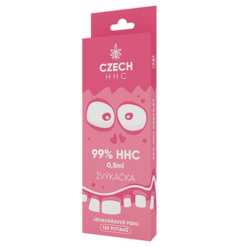 CZECH HHC 99% HHC jednorazové pero Žvýkačka 125 potahů 0,5ml 1ks 