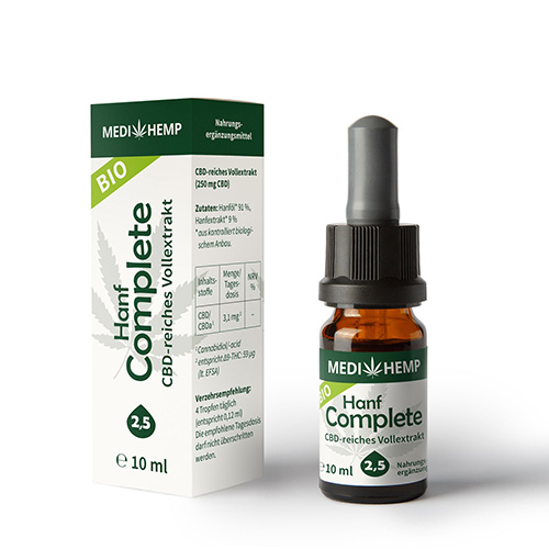 CBD olej 2,5% complete 250mg 10ml CO2 extrakce MEDIHEMP