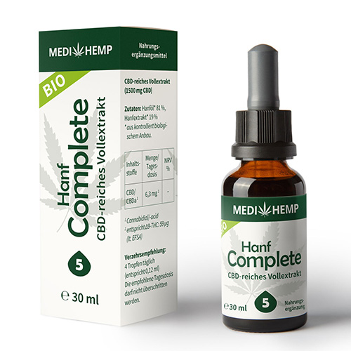 CBD olej 5% complete 1500mg 30ml CO2 extrakce MEDIHEMP