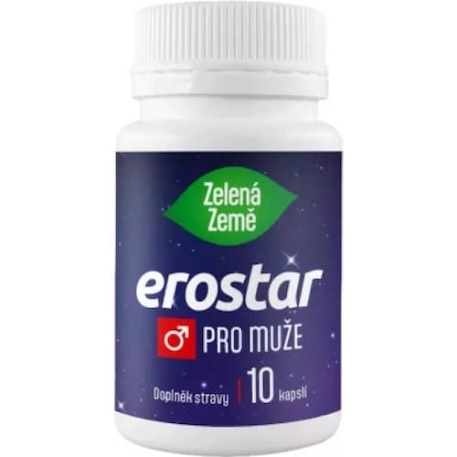 Zelená Země Erostar pro muže, kapsle na potenci a libido - 10 kapslí 