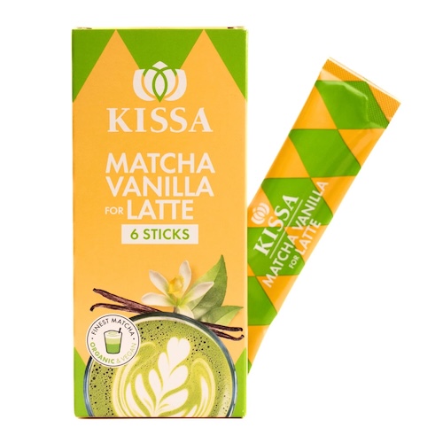 KISSA MATCHA VANILLA FOR LATTE STICKS 72g - 6x12g