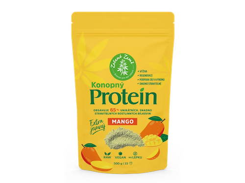 Zelená Země Konopný protein s mangem EXTRA 500g 