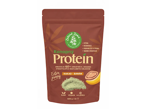 Zelená Země Konopný protein kakao s banánem EXTRA 500g 