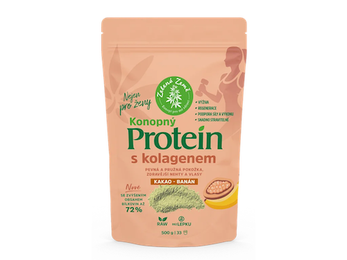 Zelená Země Konopný protein s kolagenem EXTRA 500g 