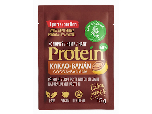 Zelená Země Konopný protein kakao s banánem EXTRA 1 porce 15g