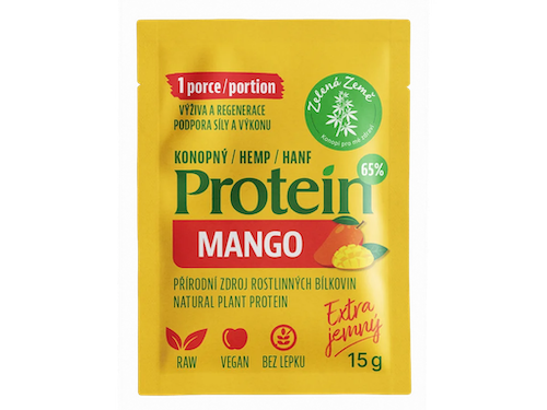 Zelená Země Konopný protein s mangem EXTRA 1 porce 15g