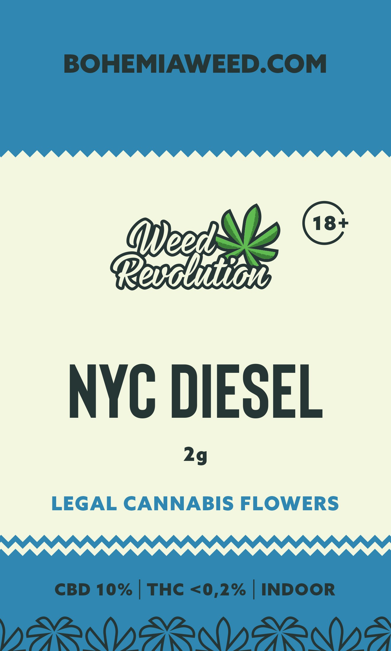 WEED REVOLUTION NYC DIESEL INDOOR CBD 10% a THC 0,2% 2g 