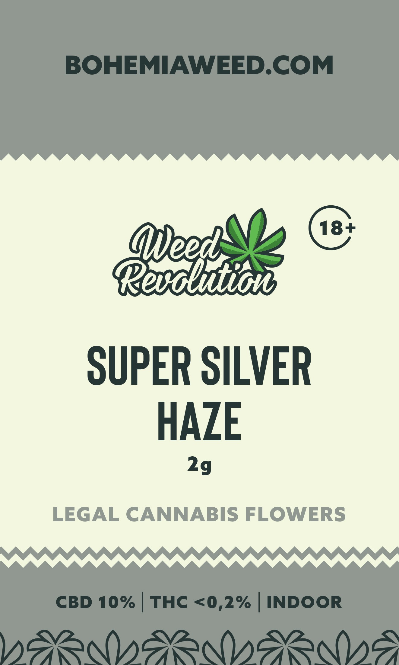 WEED REVOLUTION SUPER SILVER HAZE INDOOR CBD 10% a THC 0,2% 2g 