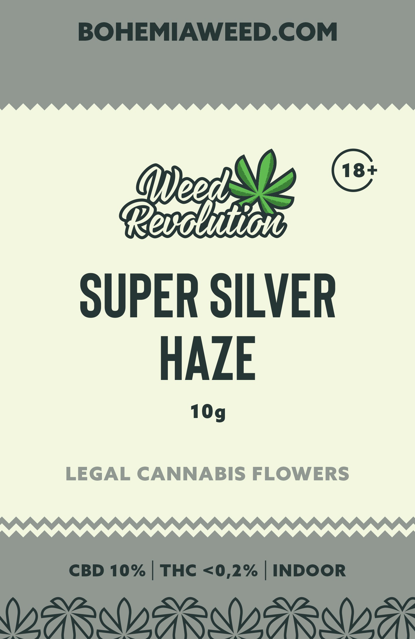 WEED REVOLUTION SUPER SILVER HAZE INDOOR CBD 10% a THC 0,2% 10g 