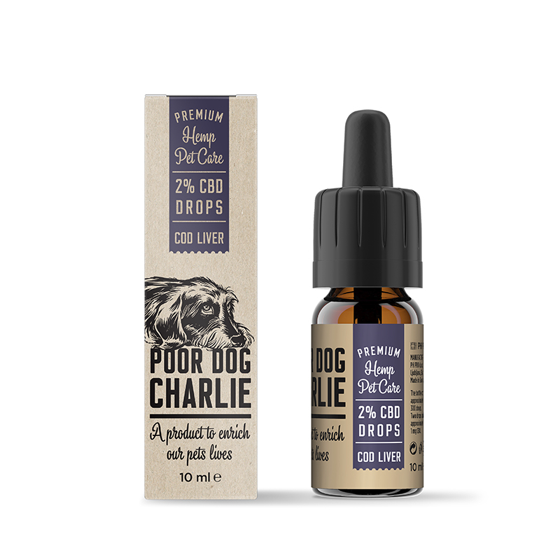 POOR DOG CHARLIE CBD kapky tresčí játra 2% 10ml Pharma Hemp