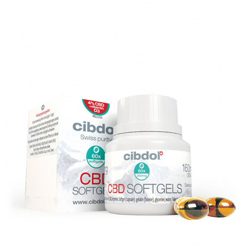 CBD softegls kapsle s vitaminem D3 4% 60ks  Cibdol