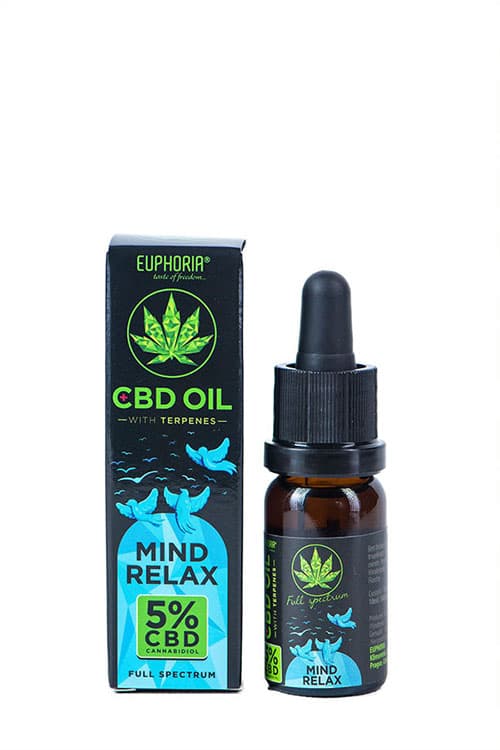 EUPHORIA CBD olej 5% s terpeny 10ml 500mg MIND RELAX 